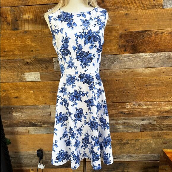 Hanpceirs Women's Boatneck Sleeveless Swing Vintage 1950s Cocktail Dress sz L - Picture 1 of 11